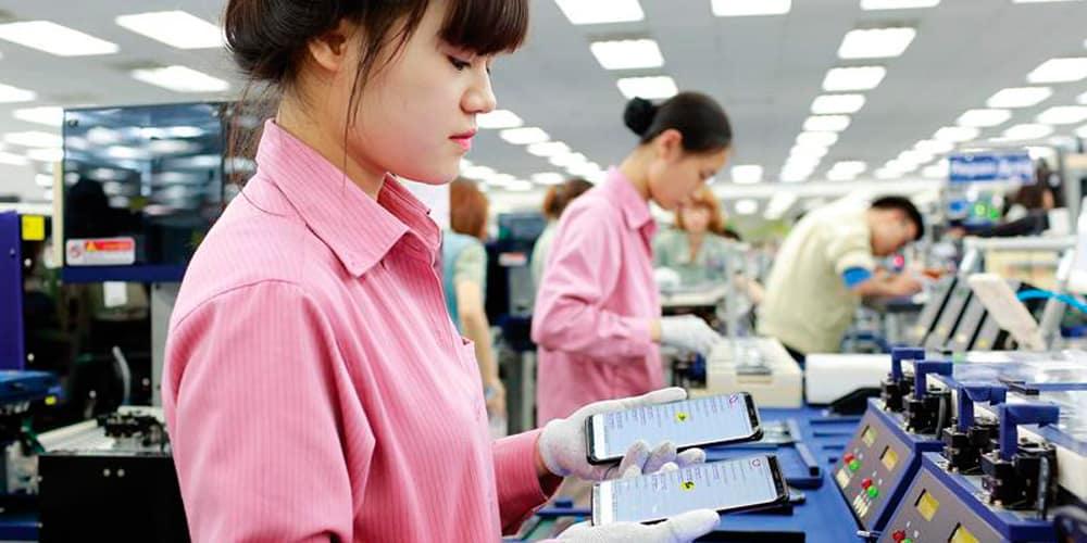Fabricação-de-celulares-da-Samsung